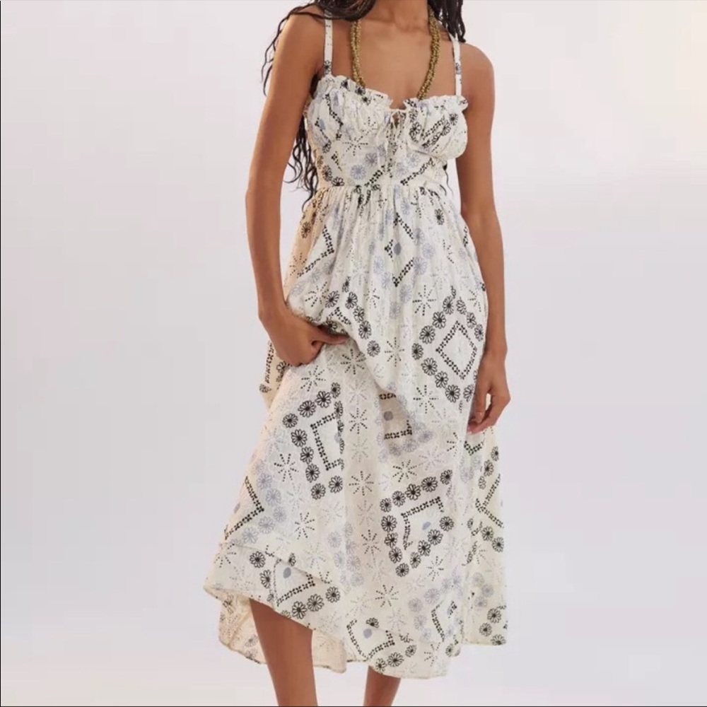 Urban Outfitters Cora Kiera Corset Floral Midi Maxi Open Back Dress Medium